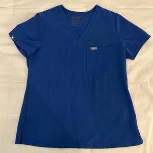 Figs Catalina One Pocket Scrub Top Winning Blue